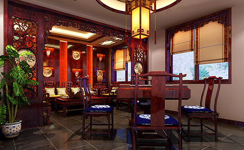 晋城古典中式风格茶楼包间设计装修效果图